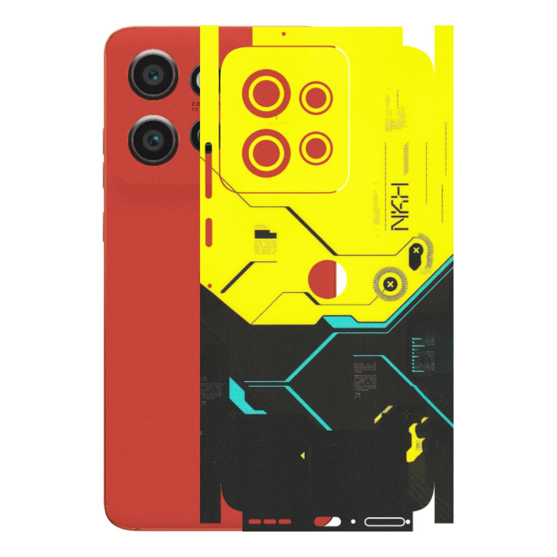 Motorola Phone Skins (All Models) - Black Yellow Technica - Matte Finish (M-53) Motorola Edge 50 Neo (5G)