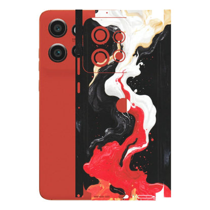 Motorola Phone Skins (All Models) - Black Red White Paint Splash Fusion - Matte Finish (M-56) Motorola Edge 50 Neo (5G)
