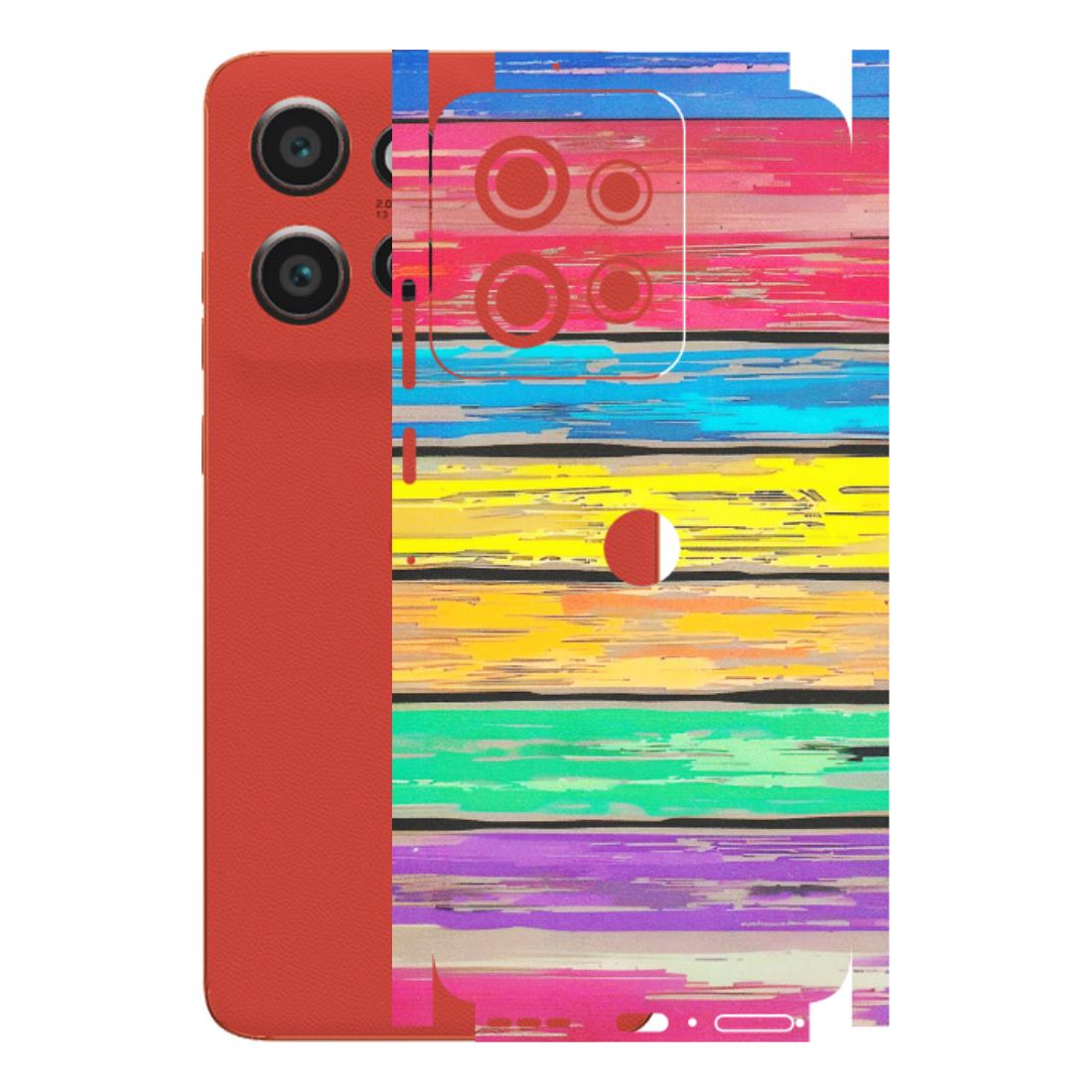 Motorola Phone Skins (All Models) - Multi Colour Wooden Wall - Matte Finish (M-96) Motorola Edge 50 Neo (5G)