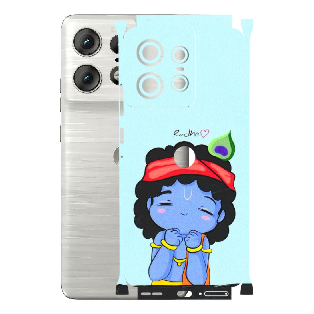 Motorola Phone Skins (All Models) - Radhe Radhe Cute Toon - 3D Embossed Finish (L-05) Motorola Edge 50 PRO (5G)