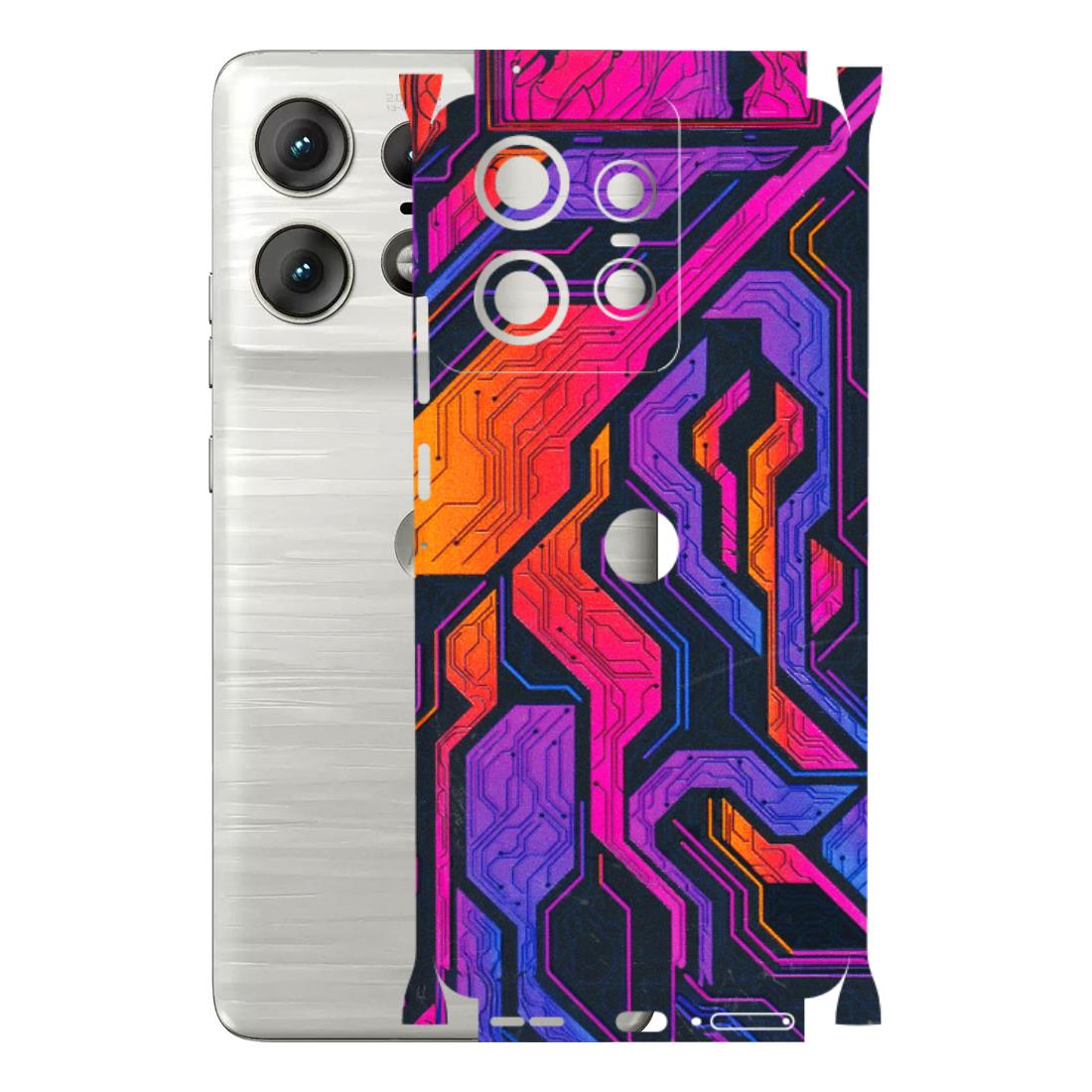 Motorola Phone Skins (All Models) - Tech Circuits Futuristic - 3D Embossed Finish (L-07) Motorola Edge 50 PRO (5G)