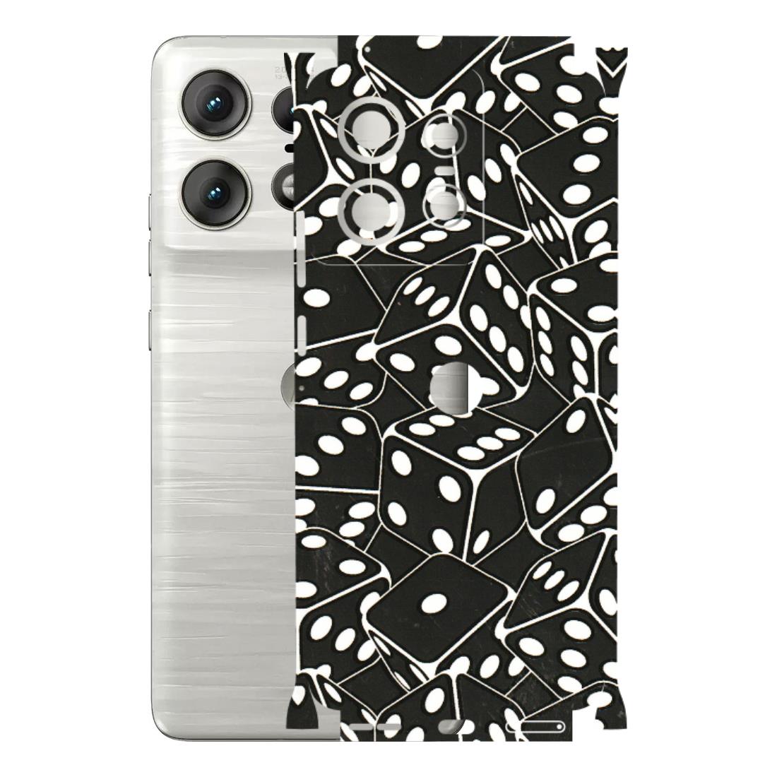 Motorola Phone Skins (All Models) - Big Black Dices - 3D Embossed Finish (L-106) Motorola Edge 50 PRO (5G)