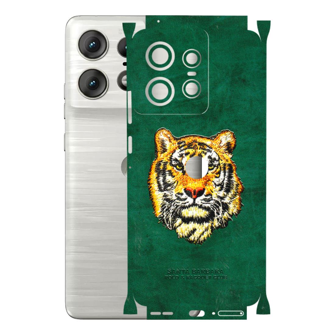 Motorola Phone Skins (All Models) - Leather Feel Tiger - 3D Embossed Finish (L-111) Motorola Edge 50 PRO (5G)