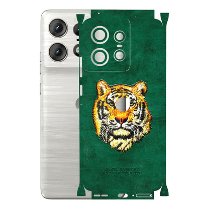 Motorola Phone Skins (All Models) - Leather Feel Tiger - 3D Embossed Finish (L-111) Motorola Edge 50 PRO (5G)