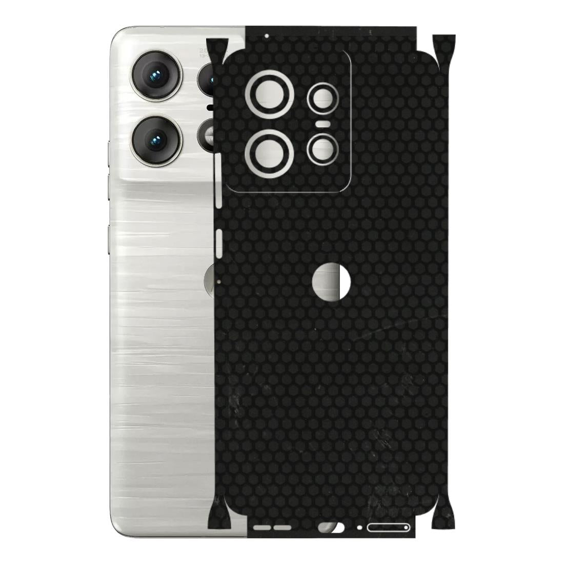 Motorola Phone Skins (All Models) - Black honeycomb - 3D Embossed Finish (L-114) Motorola Edge 50 PRO (5G)