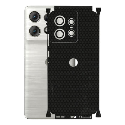 Motorola Phone Skins (All Models) - Black honeycomb - 3D Embossed Finish (L-114) Motorola Edge 50 PRO (5G)