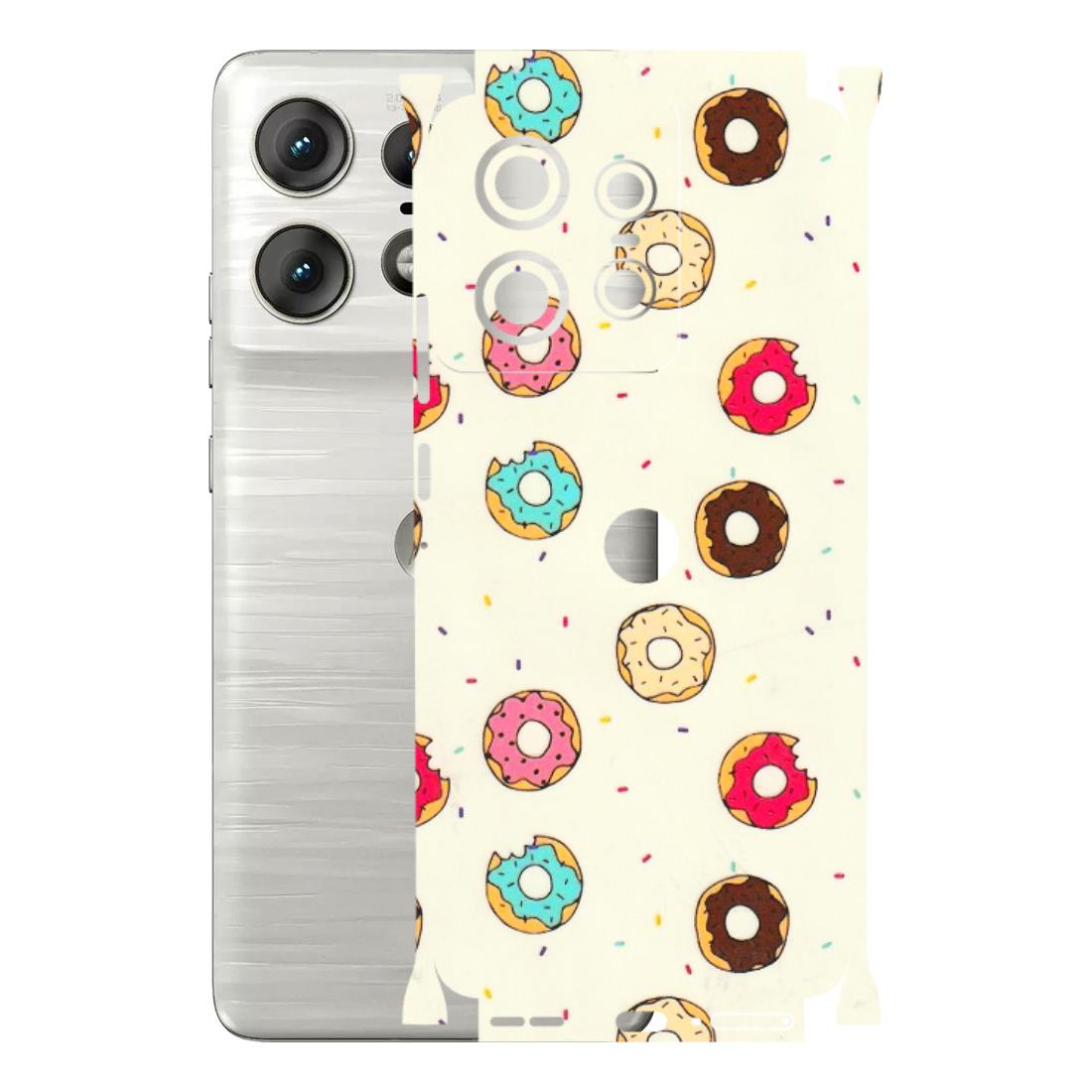 Motorola Phone Skins (All Models) - Mini Donuts Doodle Art - 3D Embossed Finish (L-122) Motorola Edge 50 PRO (5G)