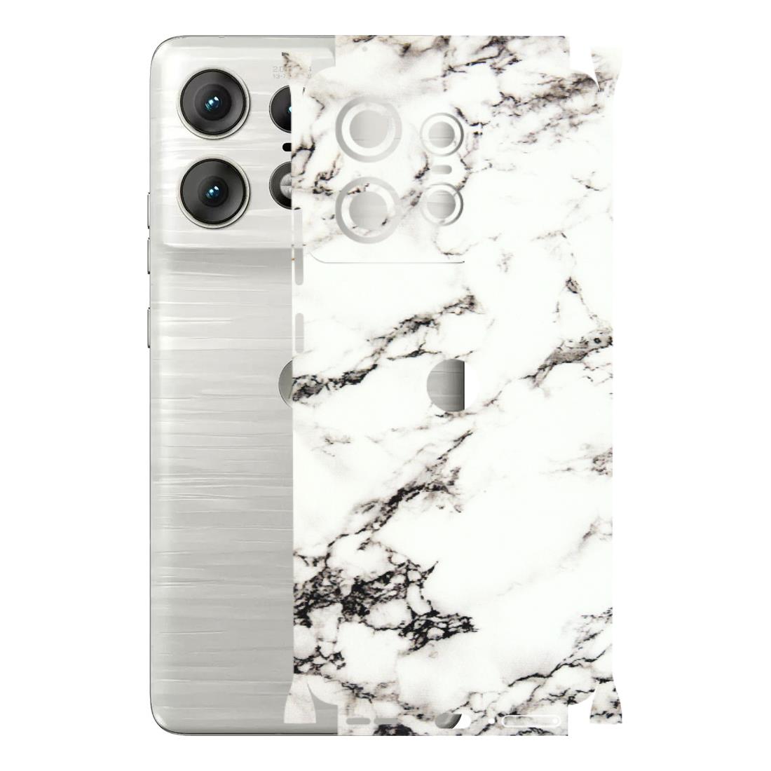 Motorola Phone Skins (All Models) - Black and White Marble Texture - 3D Embossed Finish (L-124) Motorola Edge 50 PRO (5G)