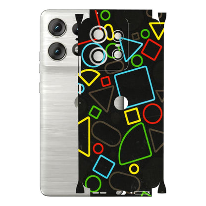 Motorola Phone Skins (All Models) - Black Shapes - 3D Embossed Finish (L-131) Motorola Edge 50 PRO (5G)