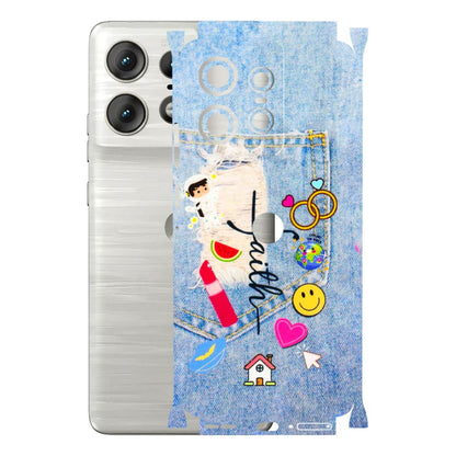 Motorola Phone Skins (All Models) - Denim Jeans Pocket - 3D Embossed Finish (L-134) Motorola Edge 50 PRO (5G)