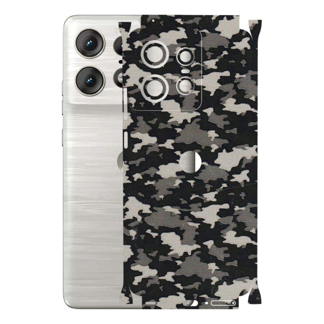 Motorola Phone Skins (All Models) - Black/Grey Camoflaunge - 3D Embossed Finish (L-142) Motorola Edge 50 PRO (5G)