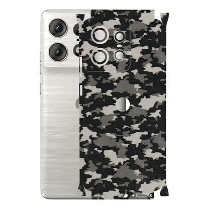 Motorola Phone Skins (All Models) - Black/Grey Camoflaunge - 3D Embossed Finish (L-142) Motorola Edge 50 PRO (5G)