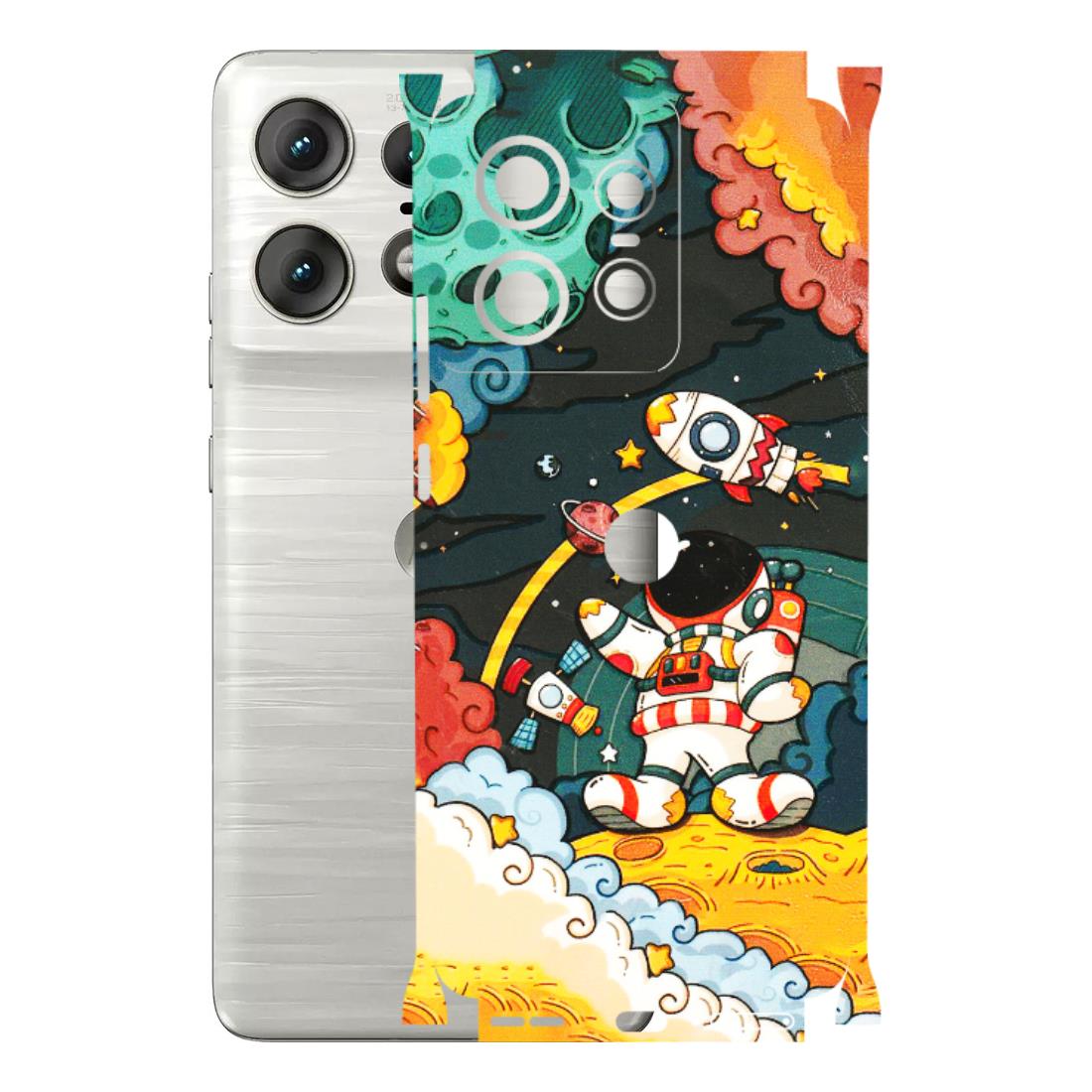 Motorola Phone Skins (All Models) - Astronauts & Spaceship - 3D Embossed Finish (L-145) Motorola Edge 50 PRO (5G)