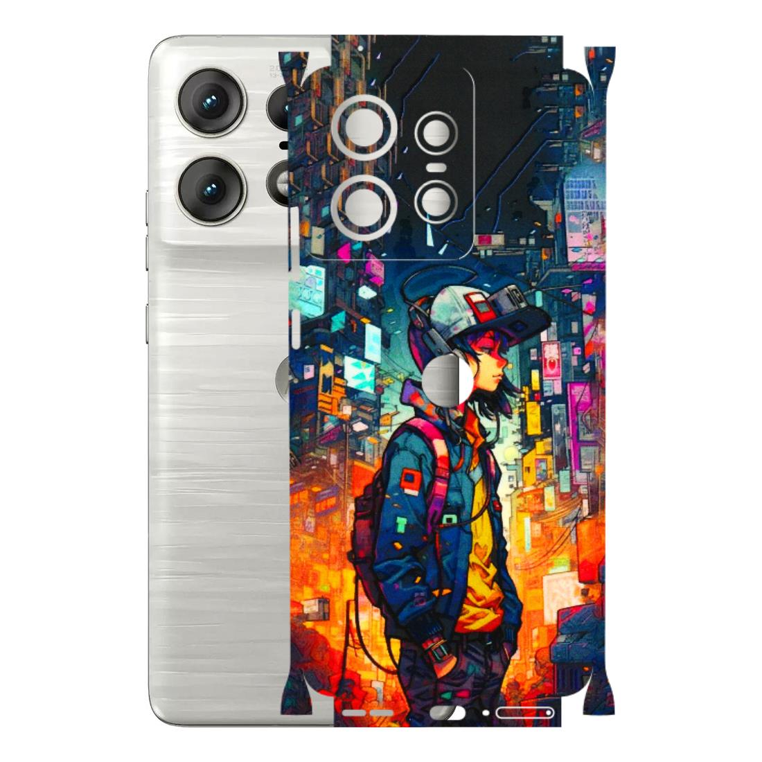 Motorola Phone Skins (All Models) - Street Anime Guy - 3D Embossed Finish (L-158) Motorola Edge 50 PRO (5G)