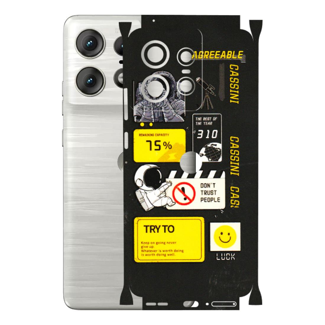 Motorola Phone Skins (All Models) - Black Cassini - 3D Embossed Finish (L-161) Motorola Edge 50 PRO (5G)