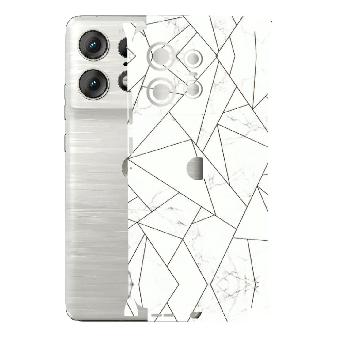 Motorola Phone Skins (All Models) - Luxury White Marble Effect - 3D Embossed Finish (L-168) Motorola Edge 50 PRO (5G)