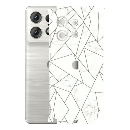 Motorola Phone Skins (All Models) - Luxury White Marble Effect - 3D Embossed Finish (L-168) Motorola Edge 50 PRO (5G)