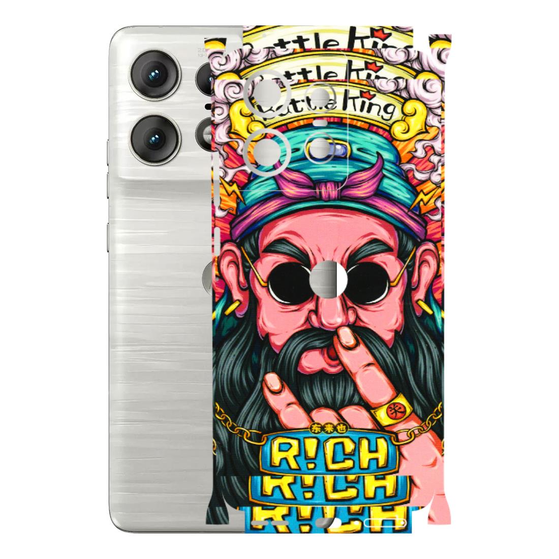 Motorola Phone Skins (All Models) - Battle King Dude Face - 3D Embossed Finish (L-178) Motorola Edge 50 PRO (5G)