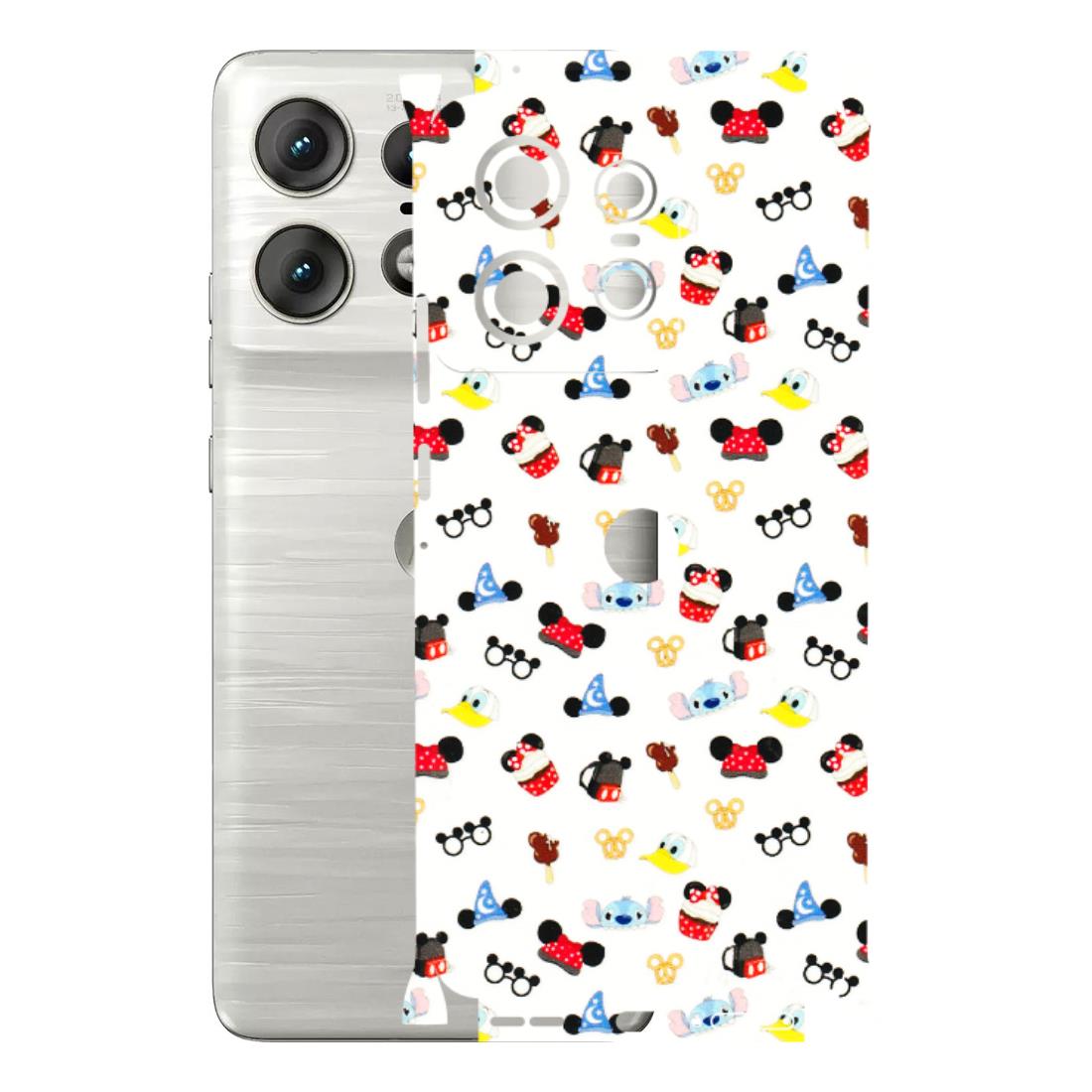 Motorola Phone Skins (All Models) - Minnie Mouse & Donald Doodles s - 3D Embossed Finish (L-194) Motorola Edge 50 PRO (5G)