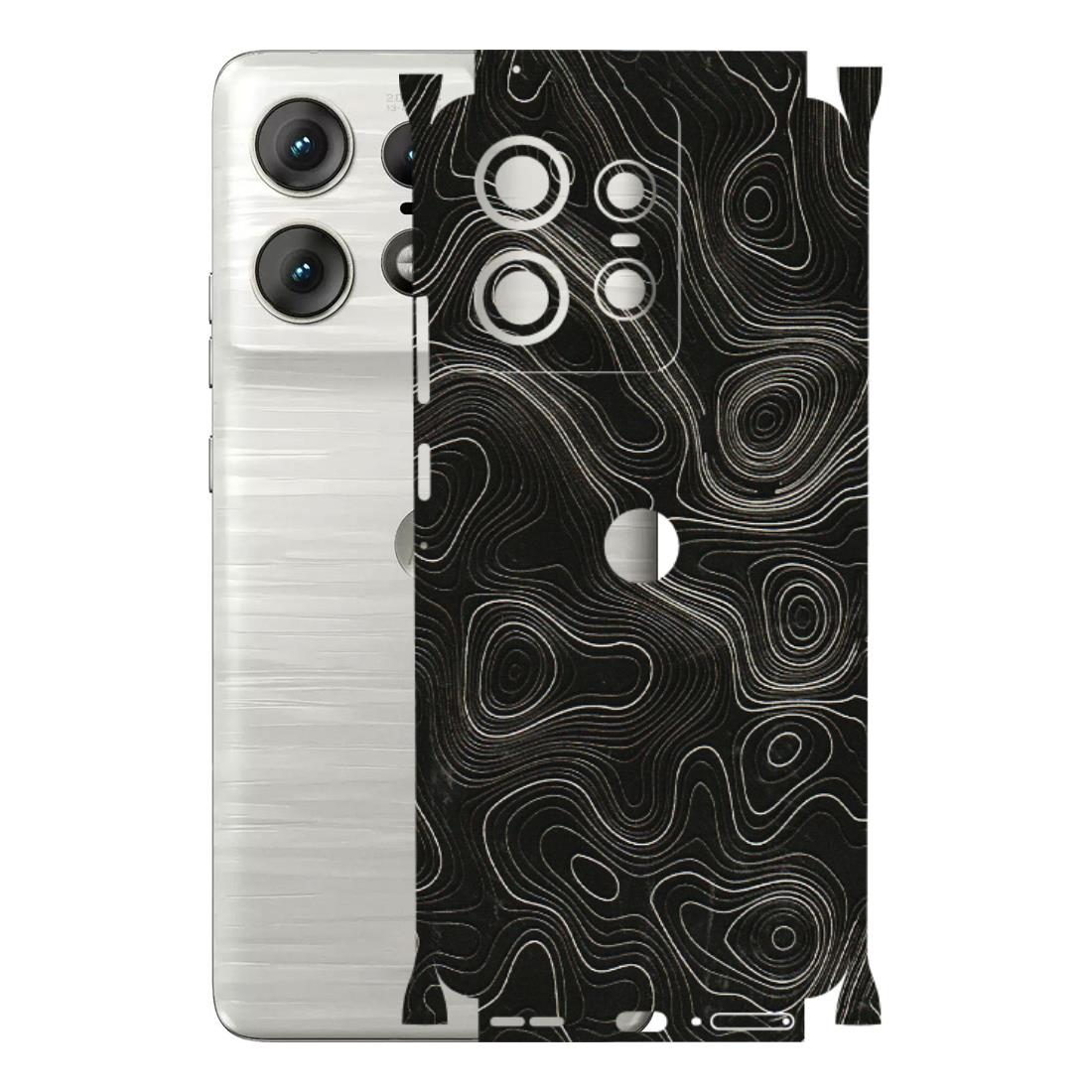 Motorola Phone Skins (All Models) - Black Swirl - 3D Embossed Finish (L-196) Motorola Edge 50 PRO (5G)