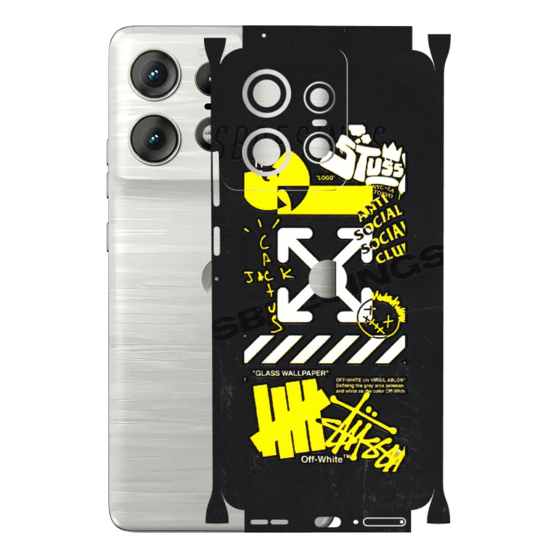 Motorola Phone Skins (All Models) - Anti Social Graffiti - 3D Embossed Finish (L-198) Motorola Edge 50 PRO (5G)