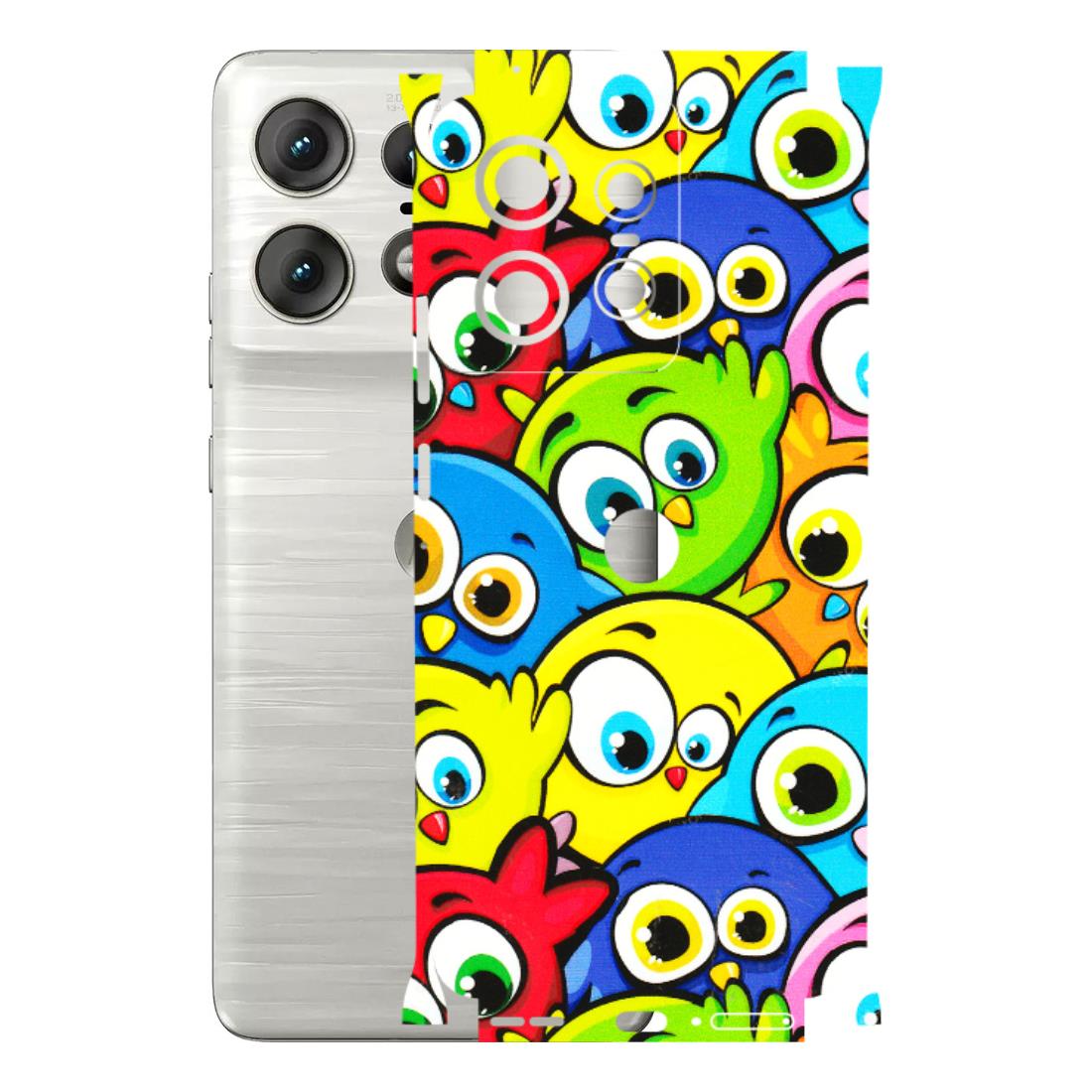 Motorola Phone Skins (All Models) - Cute Fluffy Birds - 3D Embossed Finish (L-213) Motorola Edge 50 PRO (5G)