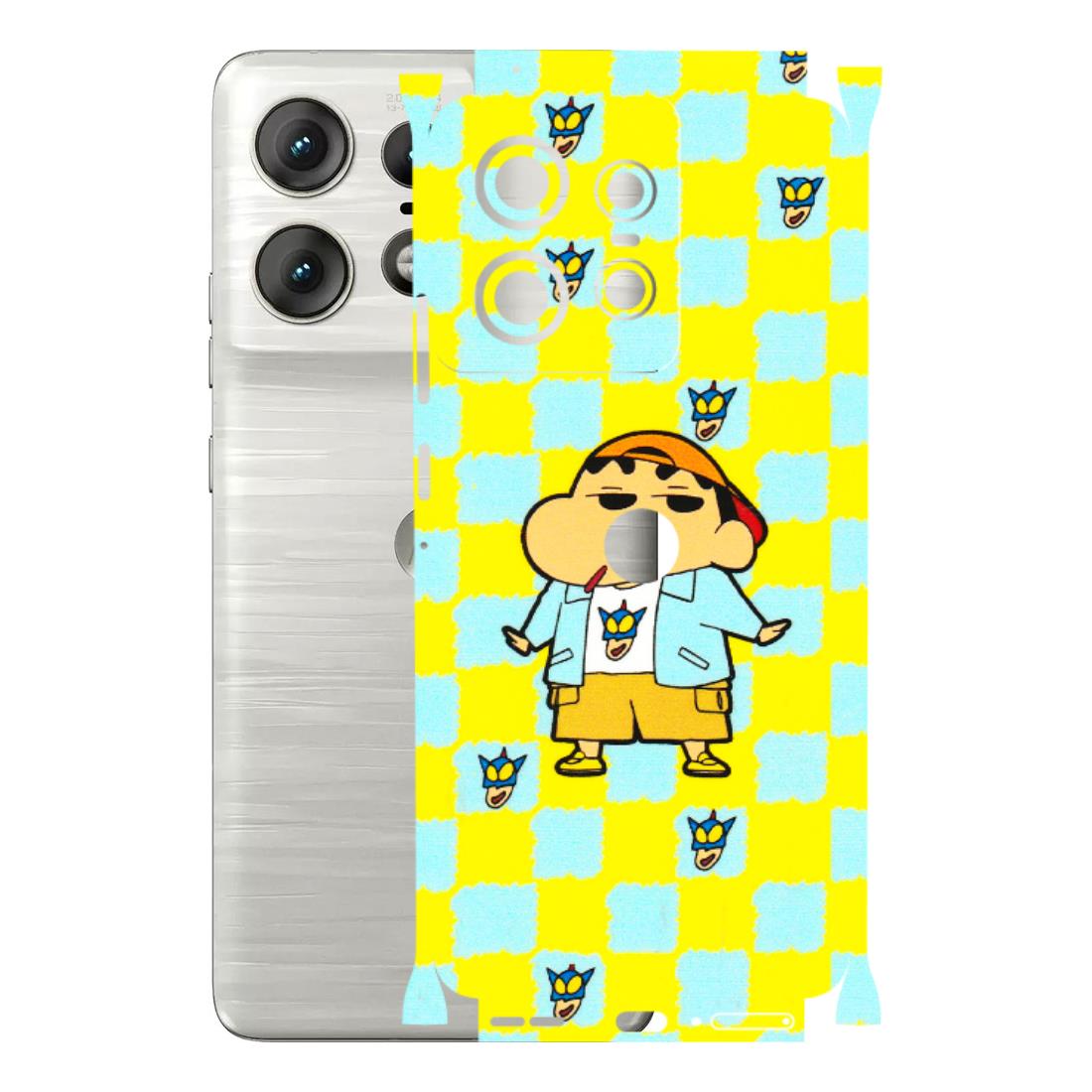 Motorola Phone Skins (All Models) - Yellow Blue Shinchan Cute - 3D Embossed Finish (L-221) Motorola Edge 50 PRO (5G)