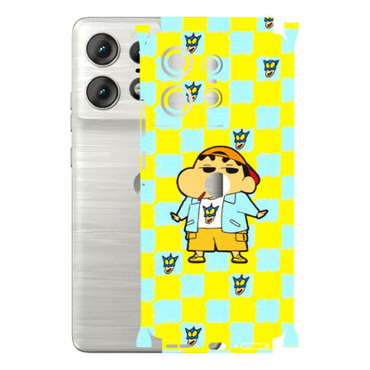 Motorola Phone Skins (All Models) - Yellow Blue Shinchan Cute - 3D Embossed Finish (L-221) Motorola Edge 50 PRO (5G)