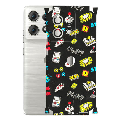 Motorola Phone Skins (All Models) - Gaming Doodles - 3D Embossed Finish (L-224) Motorola Edge 50 PRO (5G)