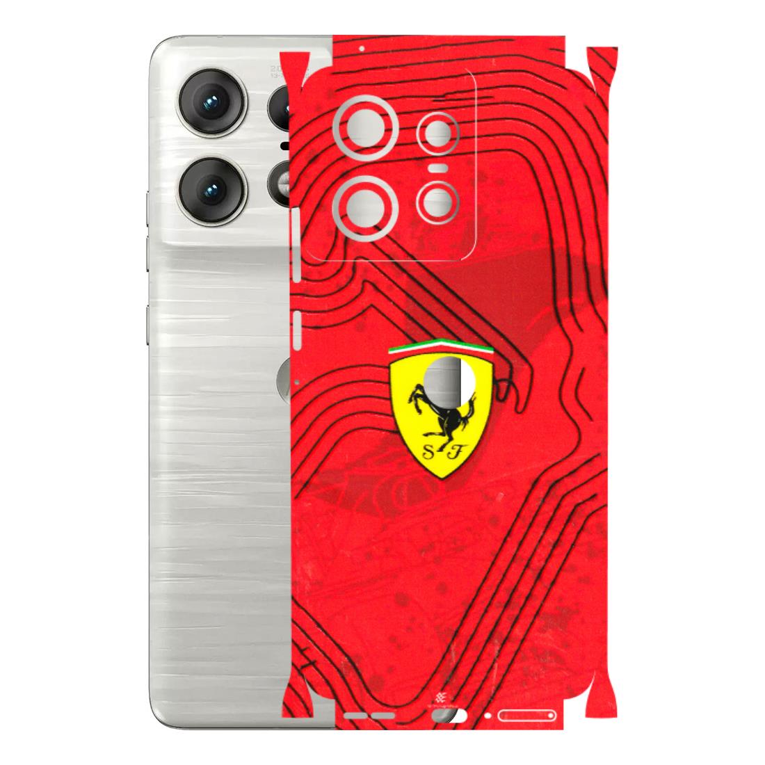 Motorola Phone Skins (All Models) - Red Ferrari Logo Stylish - 3D Embossed Finish (L-238) Motorola Edge 50 PRO (5G)