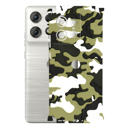 Motorola Phone Skins (All Models) - Camouflages White And Green - 3D Embossed Finish (L-243) Motorola Edge 50 PRO (5G)