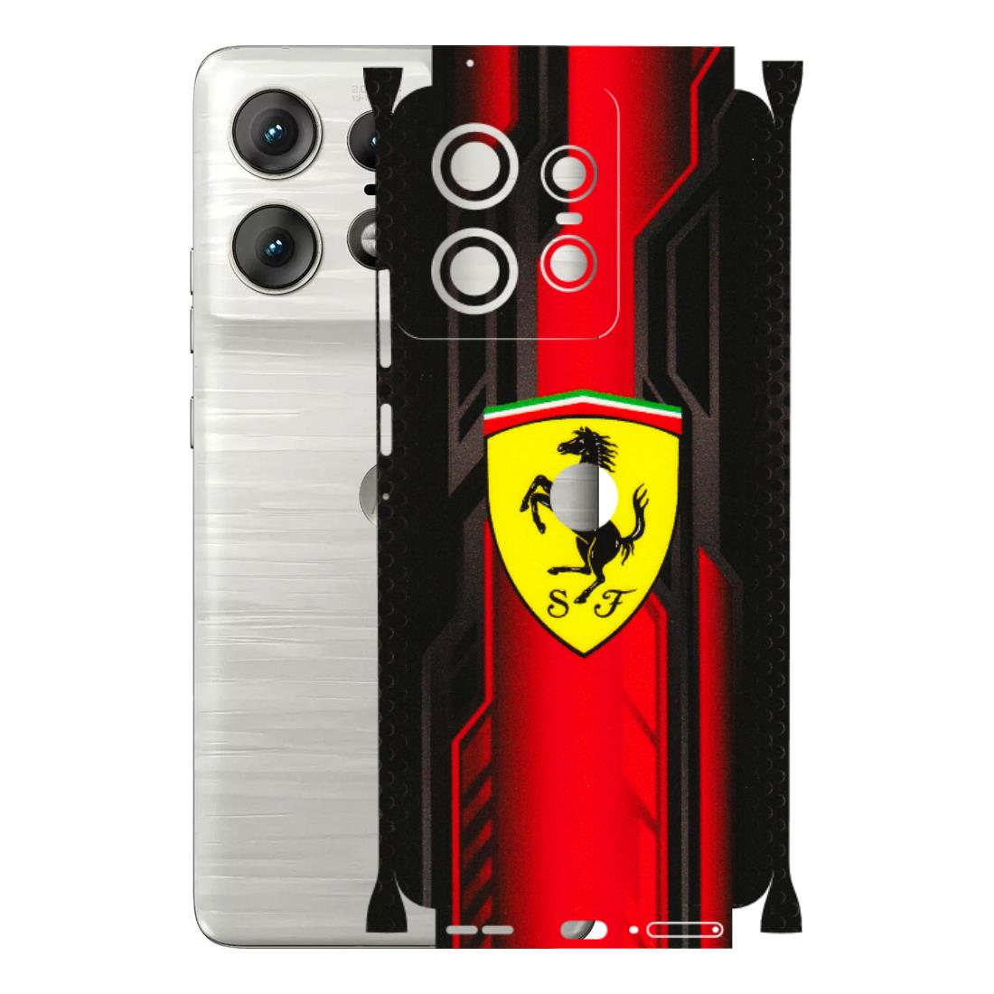 Motorola Phone Skins (All Models) - Black Ferrari Logo - 3D Embossed Finish (L-253) Motorola Edge 50 PRO (5G)