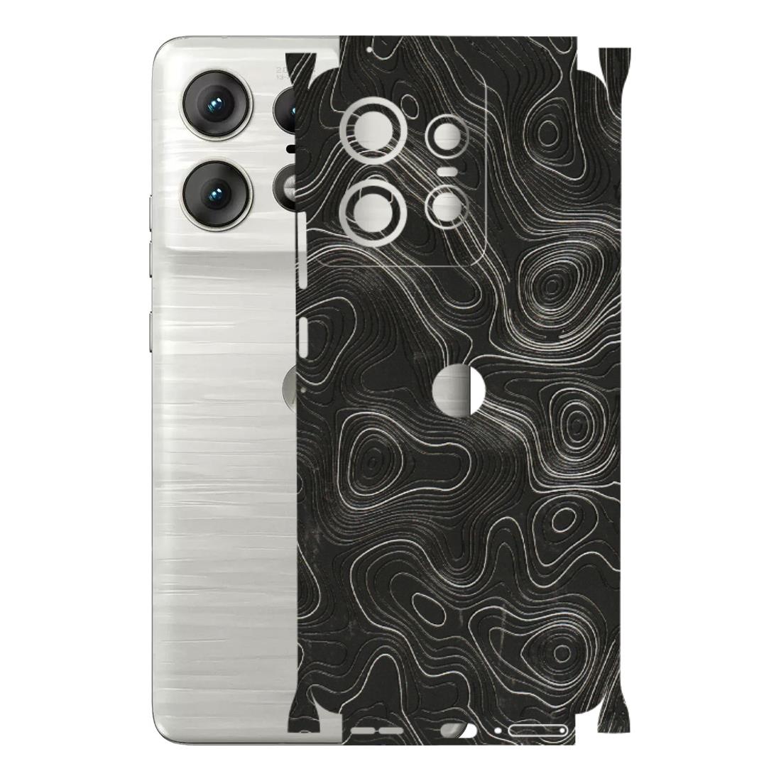 Motorola Phone Skins (All Models) - Abstract White Line Map - 3D Embossed Finish (L-269) Motorola Edge 50 PRO (5G)