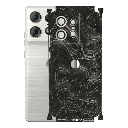 Motorola Phone Skins (All Models) - Abstract White Line Map - 3D Embossed Finish (L-269) Motorola Edge 50 PRO (5G)