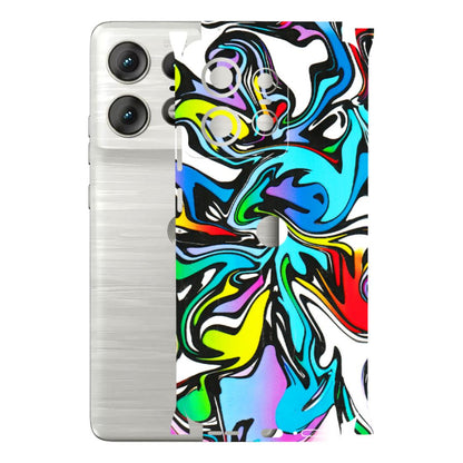 Motorola Phone Skins (All Models) - Abstract Colour Paints - 3D Embossed Finish (L-271) Motorola Edge 50 PRO (5G)