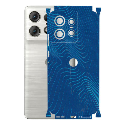 Motorola Phone Skins (All Models) - Abstract Blue Line Map - 3D Embossed Finish (L-272) Motorola Edge 50 PRO (5G)