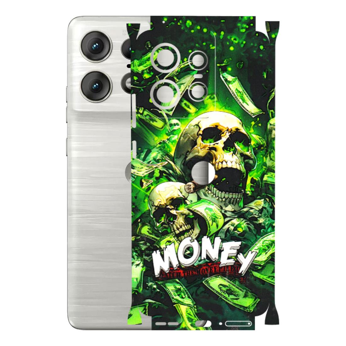 Motorola Phone Skins (All Models) - Skull Money - 3D Embossed Finish (L-303) Motorola Edge 50 PRO (5G)
