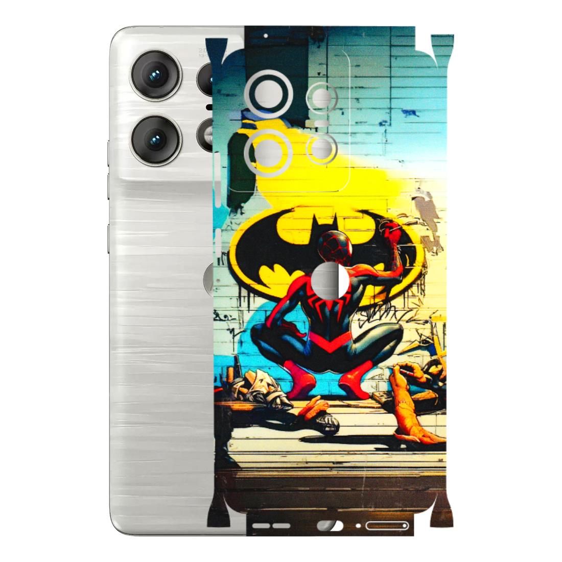 Motorola Phone Skins (All Models) - New Spiderman Bat Logo - 3D Embossed Finish (L-309) Motorola Edge 50 PRO (5G)