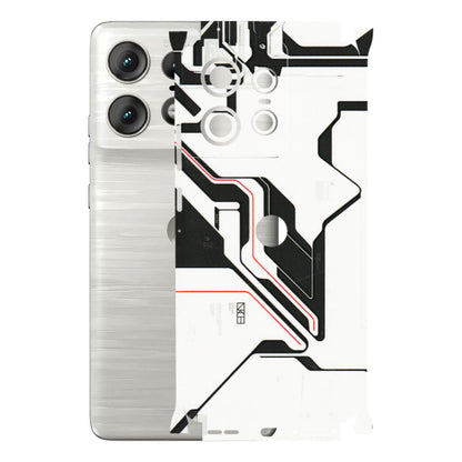 Motorola Phone Skins (All Models) - White Techy Logo - 3D Embossed Finish (L-312) Motorola Edge 50 PRO (5G)