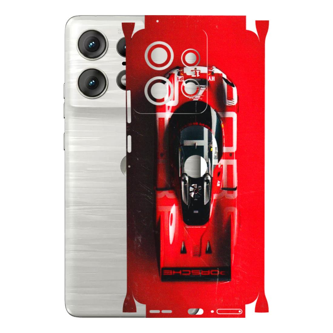 Motorola Phone Skins (All Models) - Red Porsche Car Logo - 3D Embossed Finish (L-315) Motorola Edge 50 PRO (5G)