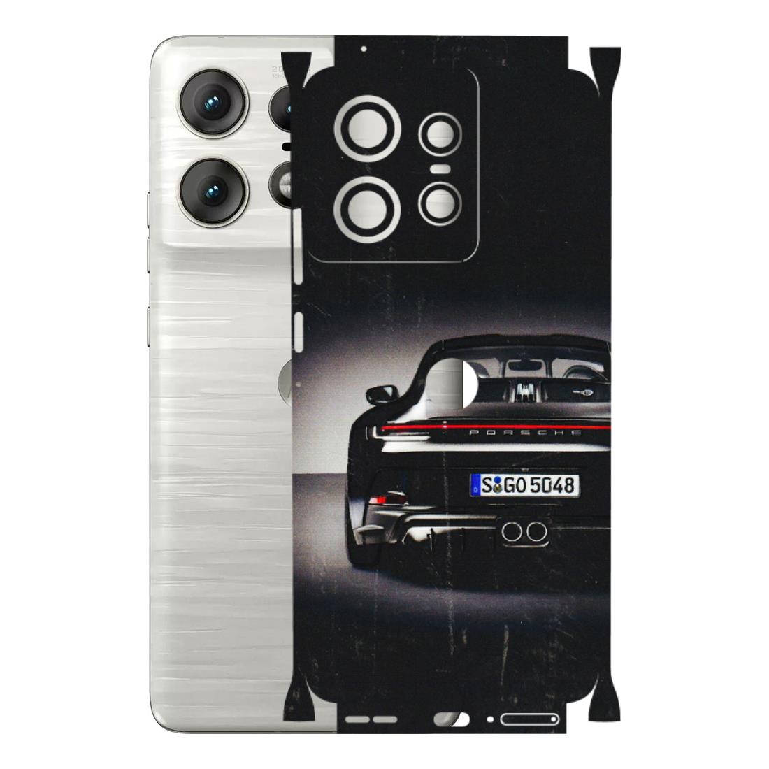 Motorola Phone Skins (All Models) - New Black Porsche GT3 - 3D Embossed Finish (L-327) Motorola Edge 50 PRO (5G)