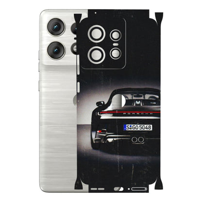 Motorola Phone Skins (All Models) - New Black Porsche GT3 - 3D Embossed Finish (L-327) Motorola Edge 50 PRO (5G)