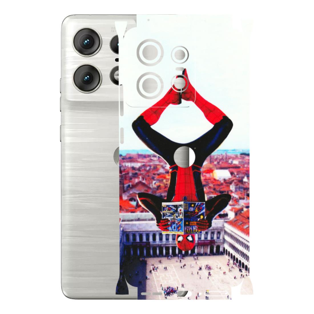 Motorola Phone Skins (All Models) - Spiderman Hanging - 3D Embossed Finish (L-53) Motorola Edge 50 PRO (5G)