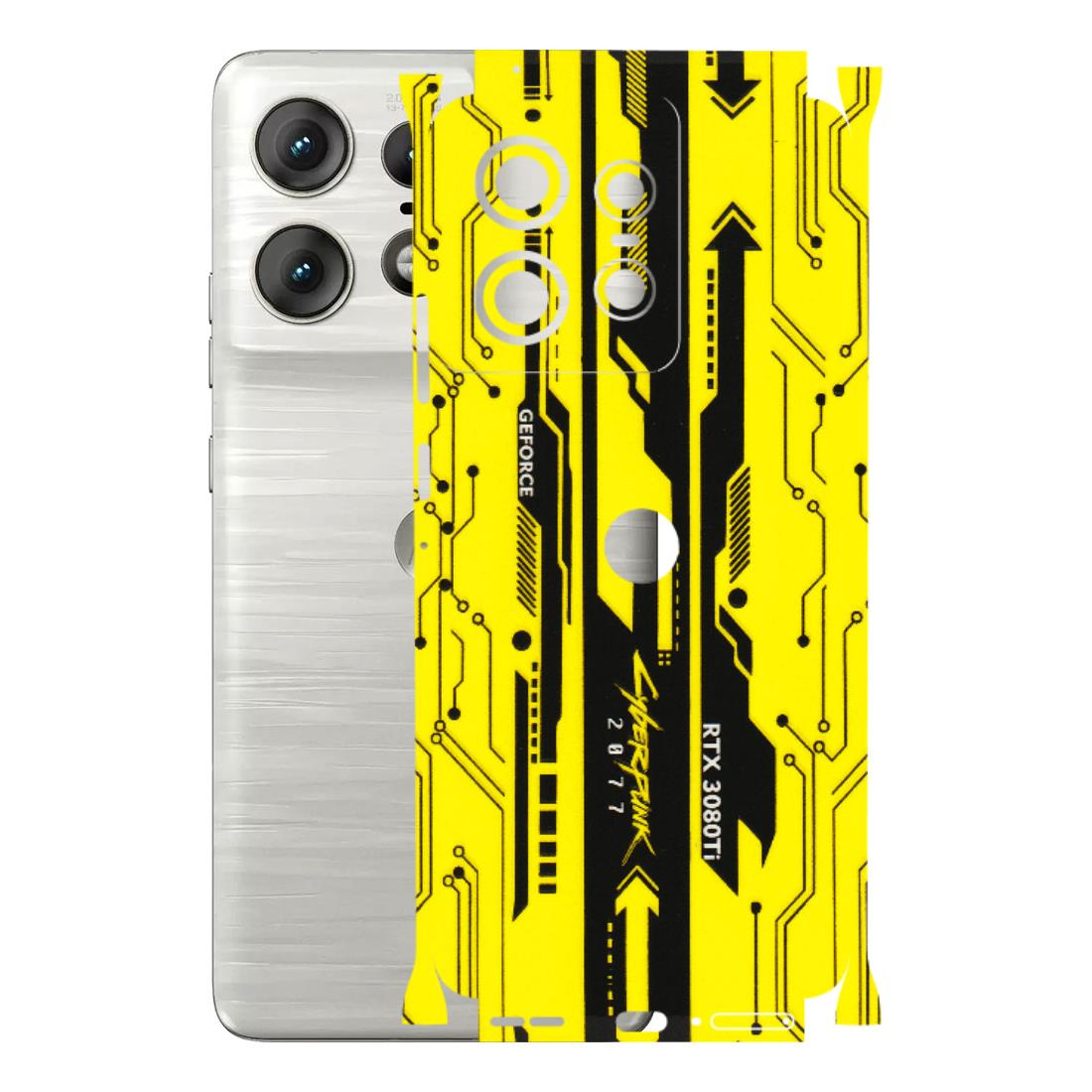 Motorola Phone Skins (All Models) - Yellow Cyberpunk - 3D Embossed Finish (L-93) Motorola Edge 50 PRO (5G)
