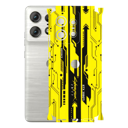 Motorola Phone Skins (All Models) - Yellow Cyberpunk - 3D Embossed Finish (L-93) Motorola Edge 50 PRO (5G)