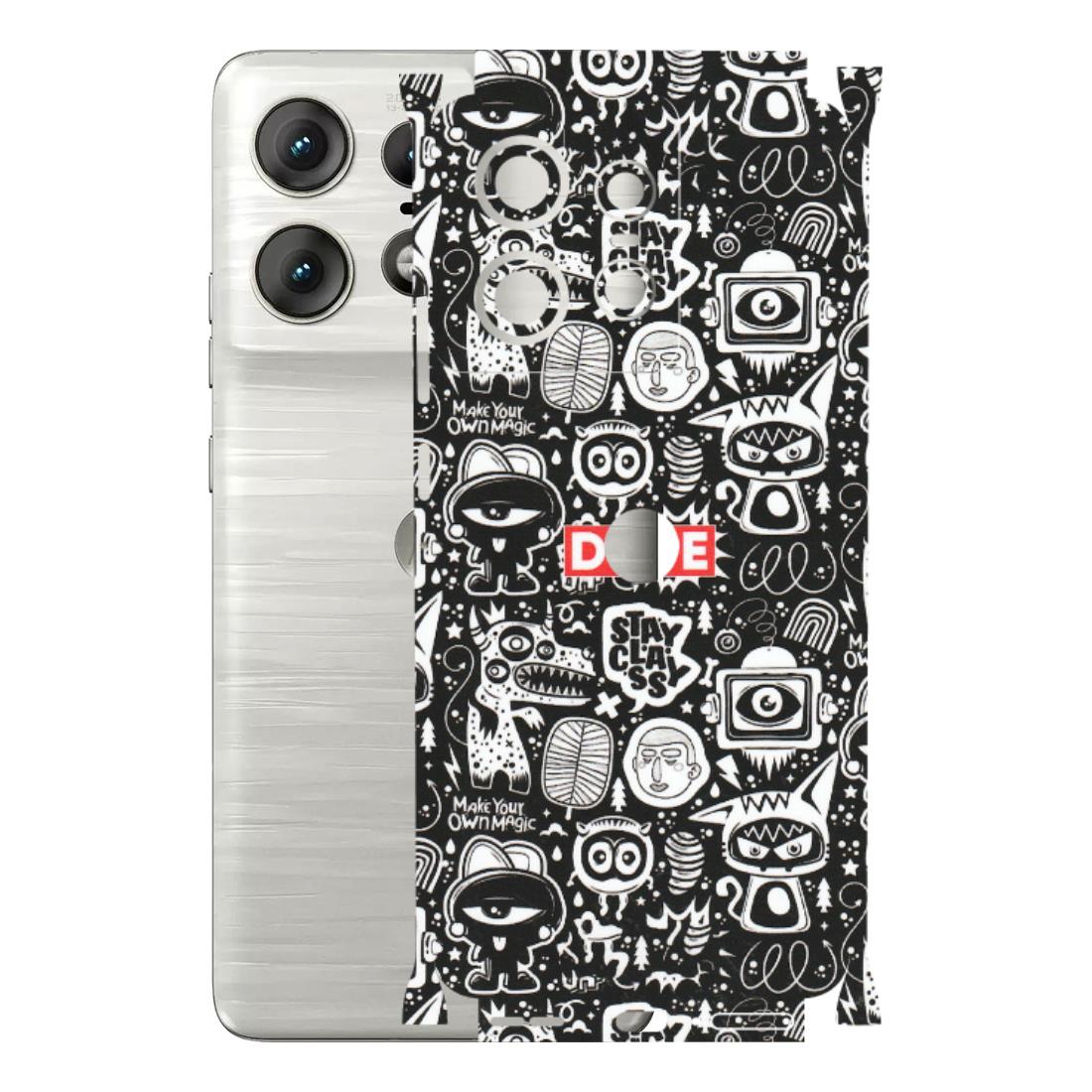 Motorola Phone Skins (All Models) - Dope Stay Classy Black Doodles - Matte Finish (M-126) Motorola Edge 50 PRO (5G)