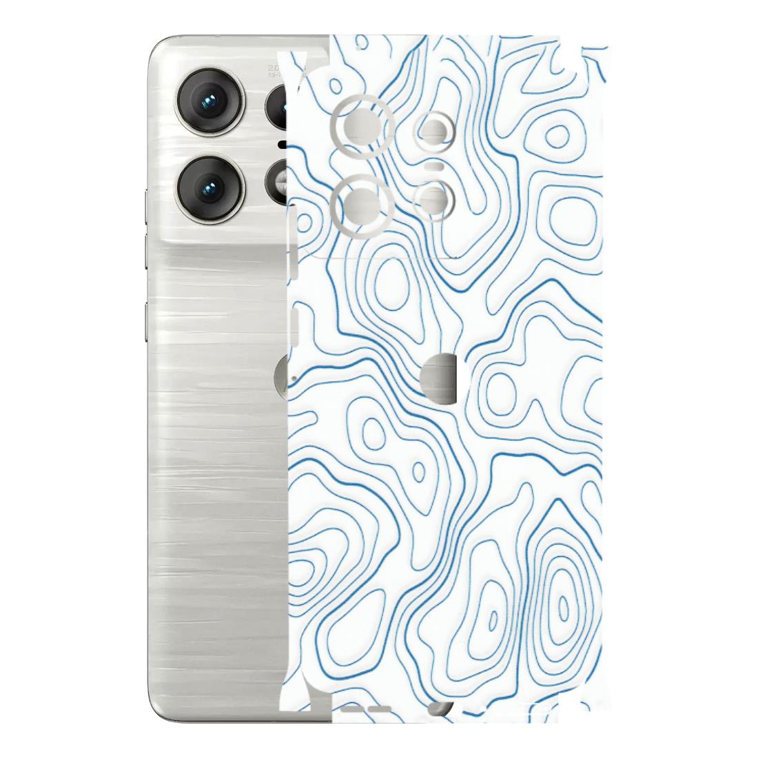 Motorola Phone Skins (All Models) - Blue And White Swirls - Matte Finish (M-139) Motorola Edge 50 PRO (5G)
