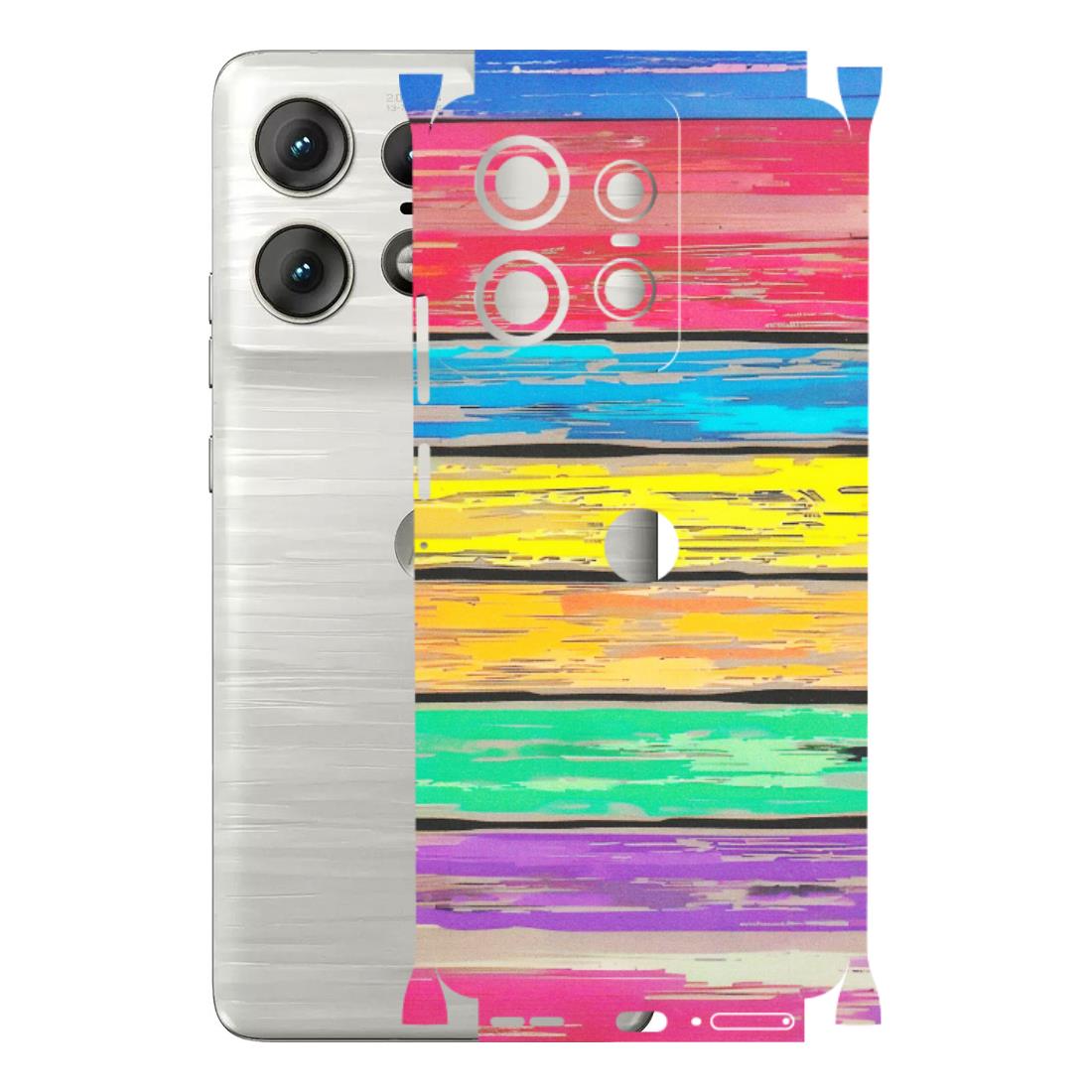 Motorola Phone Skins (All Models) - Multi Colour Wooden Wall - Matte Finish (M-96) Motorola Edge 50 PRO (5G)
