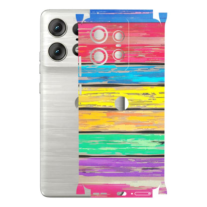 Motorola Phone Skins (All Models) - Multi Colour Wooden Wall - Matte Finish (M-96) Motorola Edge 50 PRO (5G)