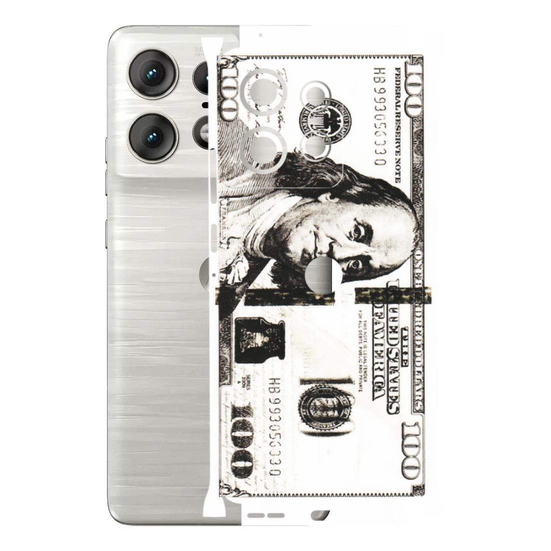 Motorola Phone Skins (All Models) - 100 Dollar Currency - Transparent Finish (T-01) Motorola Edge 50 PRO (5G)